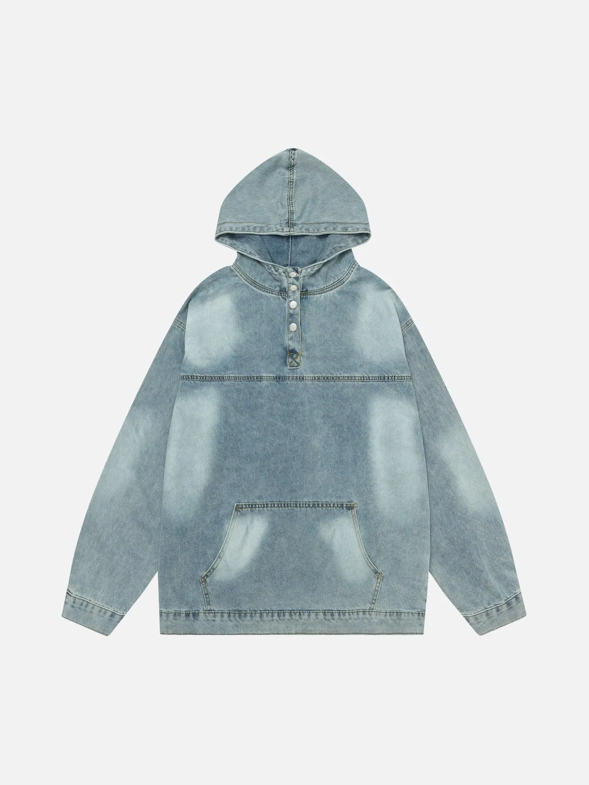 Aelfric Eden Washed Button Denim Hoodie sold by Aelfric Eden