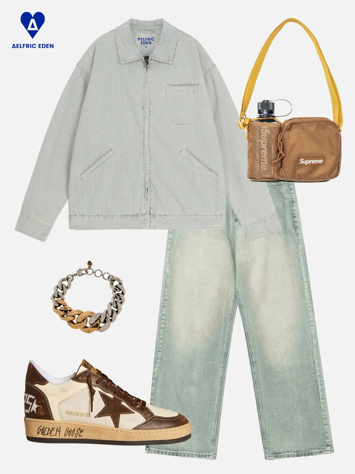 Aelfric Eden Vintage Stripe Denim Jacket sold by Aelfric Eden product image thumbnail 3