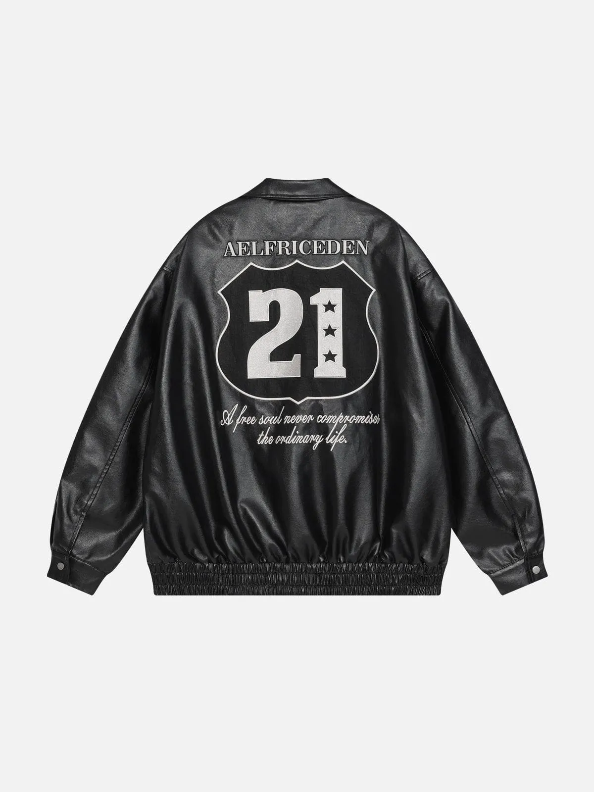 Aelfric Eden Embroidery Faux Leather Racing Jacket sold by Aelfric Eden product image thumbnail 2
