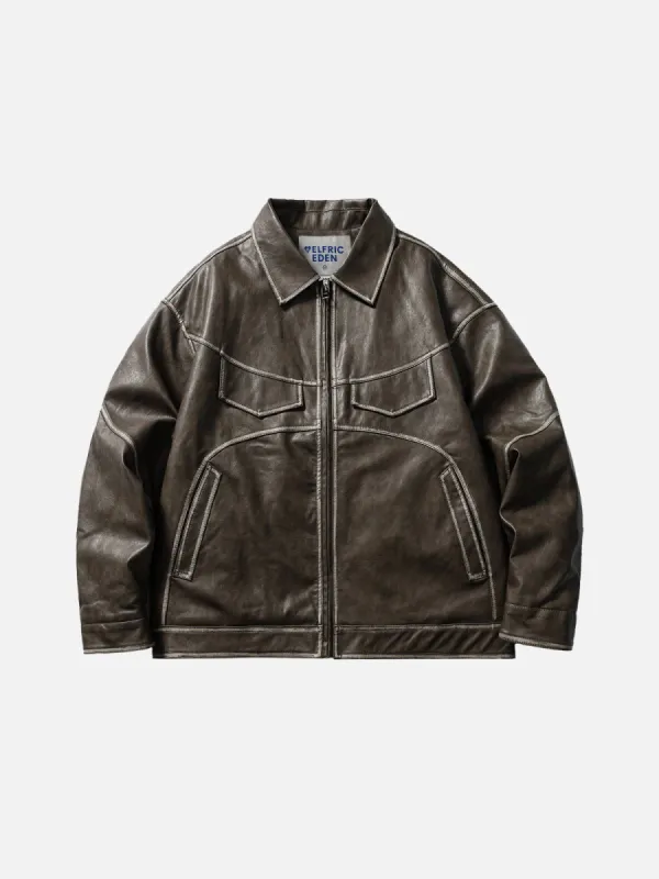 Aelfric Eden Pocket Patchwork Faux Leather Jacket sold by Aelfric Eden