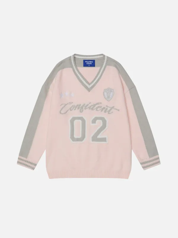 Aelfric Eden Color Blocking V-Neck Sweater sold by Aelfric Eden