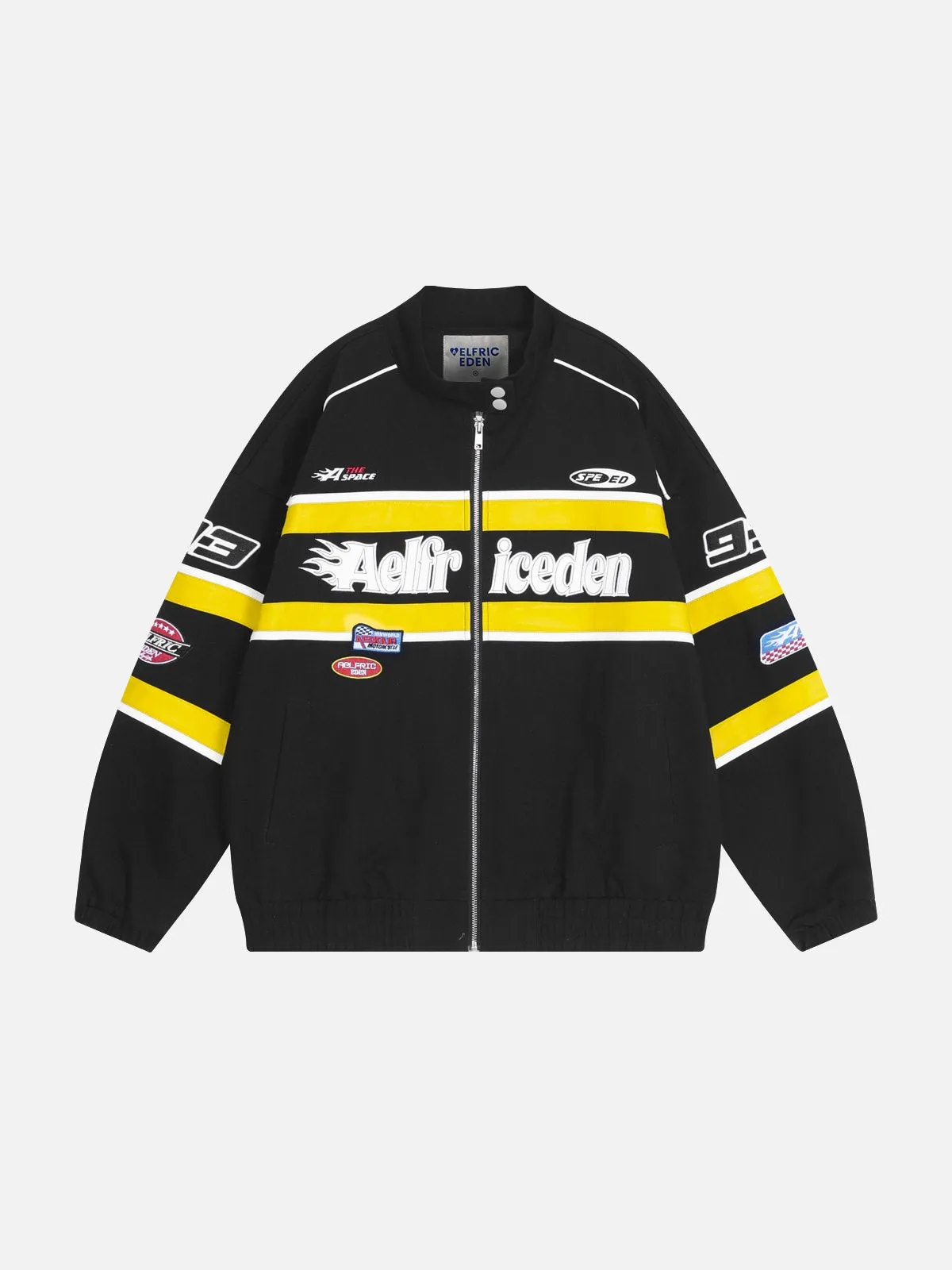 Aelfric Eden Black Yellow Color Blocking Racing Jacket sold by Aelfric Eden