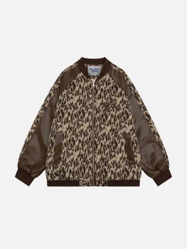 Aelfric Eden Leopard Print Varsity Jacket sold by Aelfric Eden