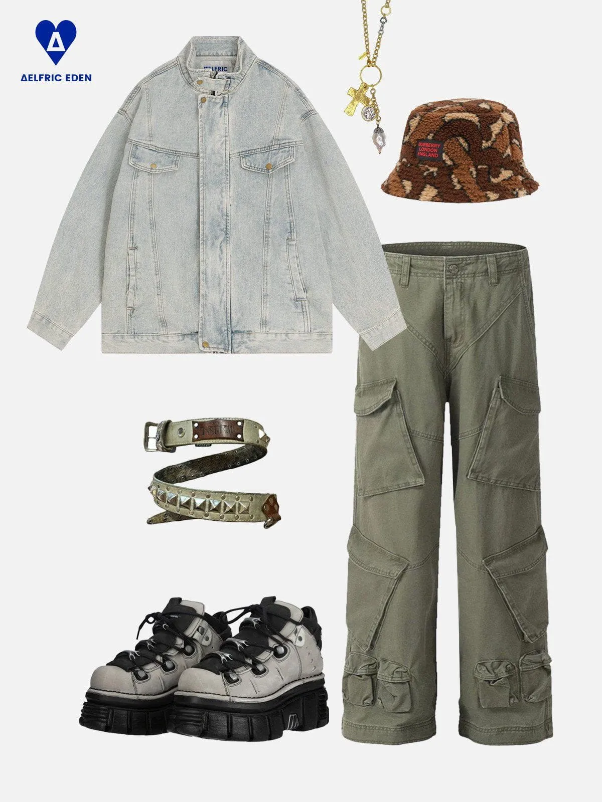 Aelfric Eden Stand Collar Washed Denim Jacket sold by Aelfric Eden product image thumbnail 3