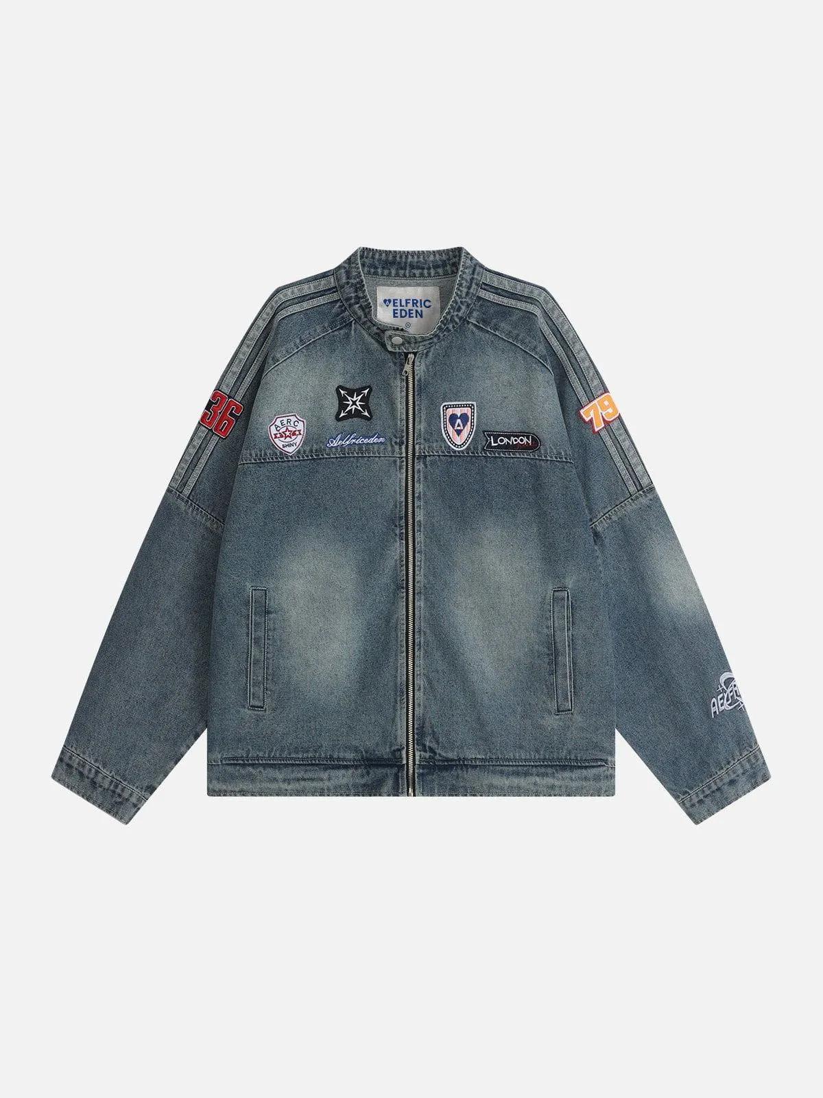 Aelfric Eden Washed Denim Racing Jacket sold by Aelfric Eden