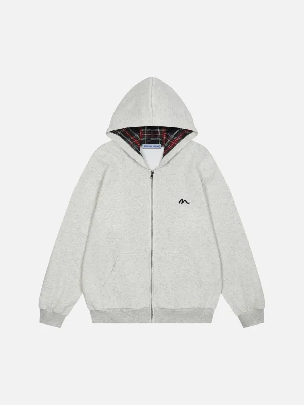 Aelfric Eden Plaid Lining Zip Up Hoodie sold by Aelfric Eden