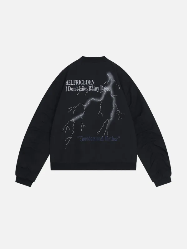 Aelfric Eden Lightning Print Bomber Jacket sold by Aelfric Eden