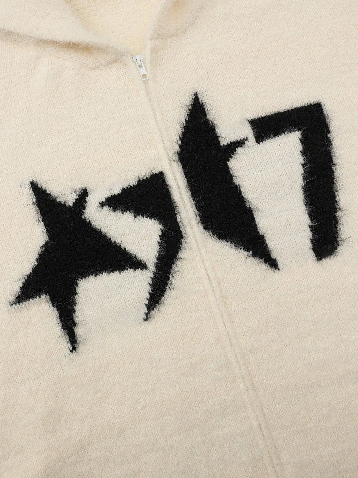 Aelfric Eden Star Graphic Knit Zip Up Hoodie sold by Aelfric Eden product image thumbnail 3