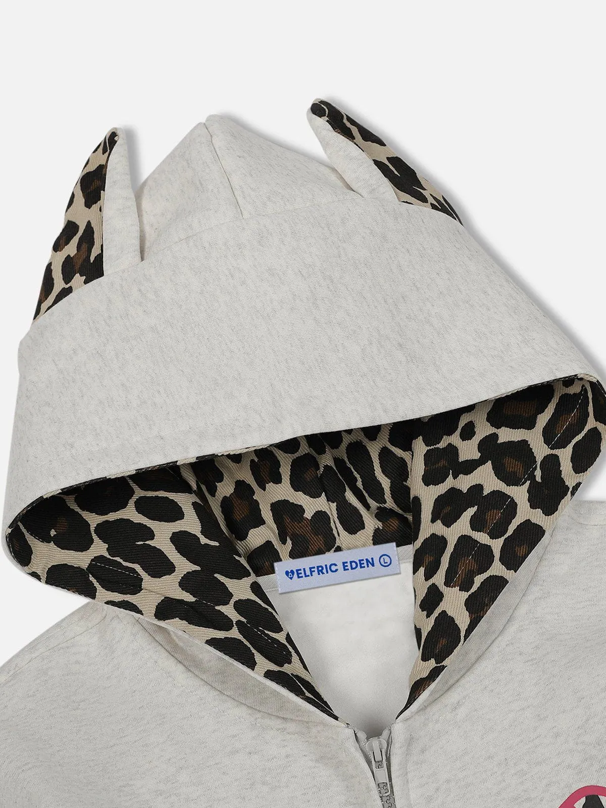 Aelfric Eden Leopard Print Patchwork Zip Up Hoodie sold by Aelfric Eden product image thumbnail 5