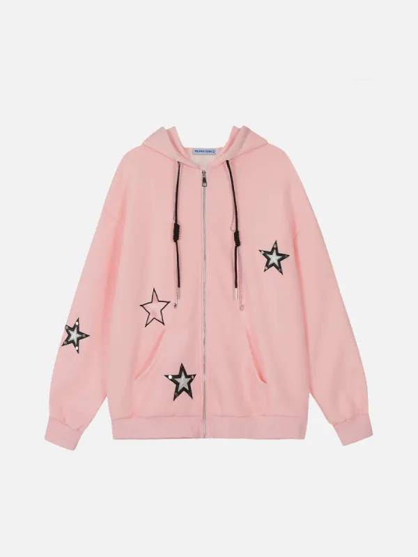 Aelfric Eden Rivet Star Zip Up Hoodie sold by Aelfric Eden