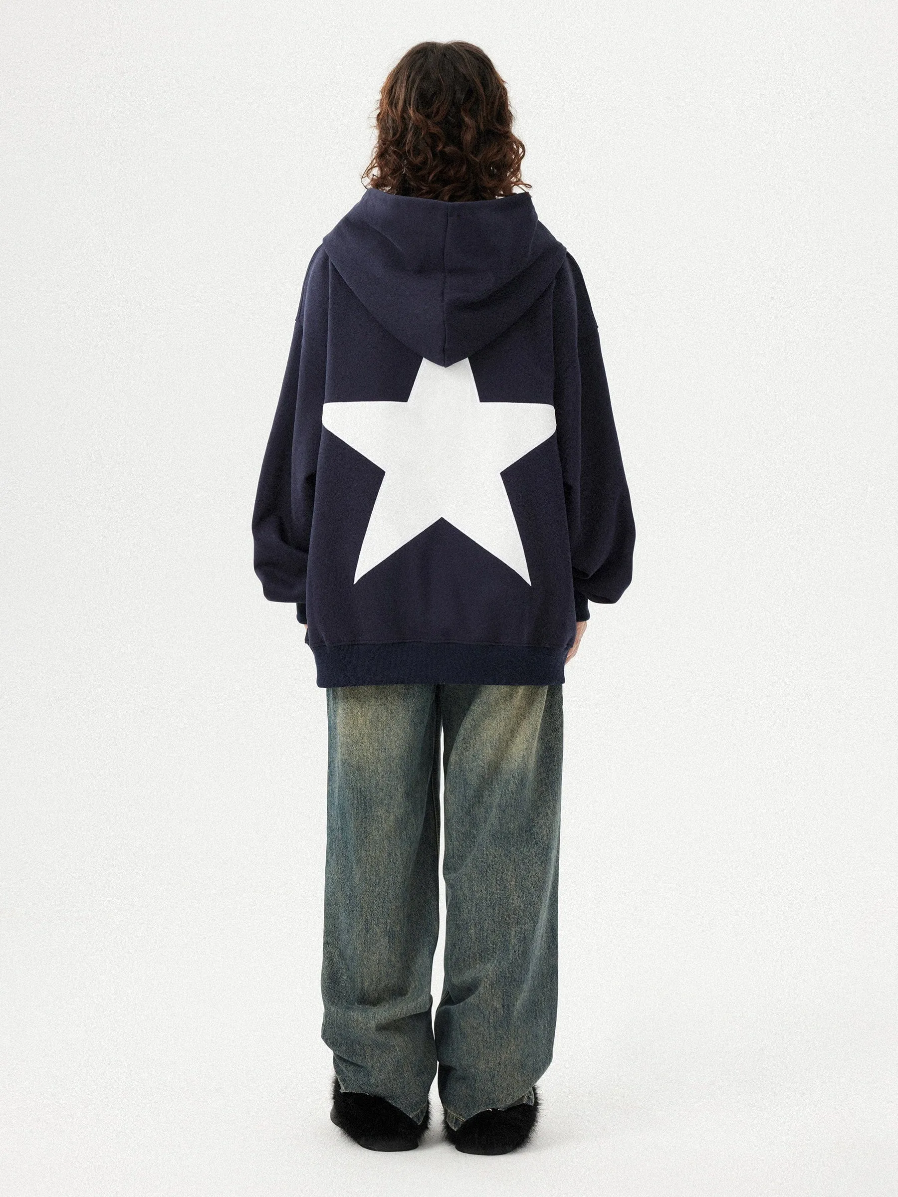 Star Print Color Contrast Hoodie sold by Aelfric Eden product image thumbnail 4
