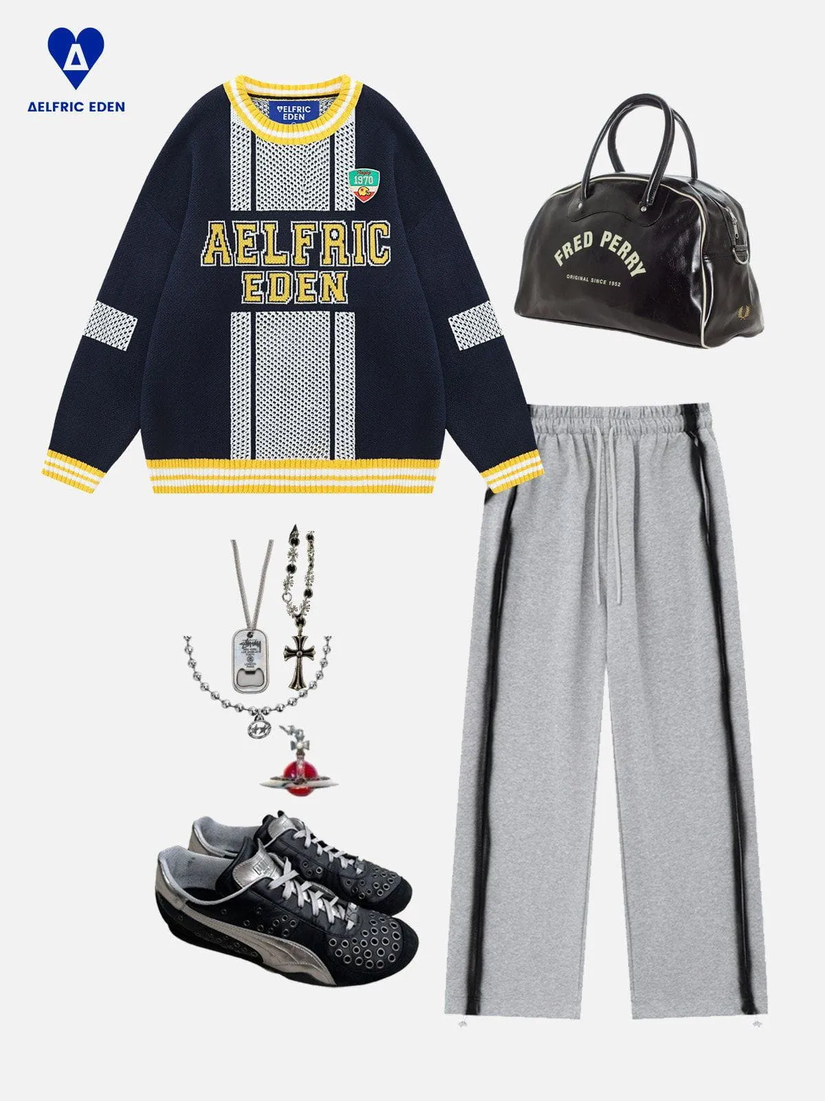 Aelfric Eden Color Blocking Mesh Patchwork Sweater sold by Aelfric Eden product image thumbnail 3