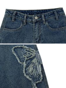 Butterfly Applique Washed Jeans sold by Aelfric Eden