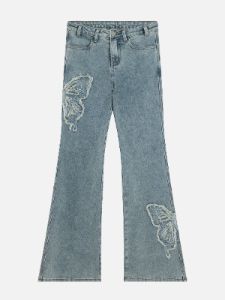 Butterfly Applique Washed Jeans sold by Aelfric Eden