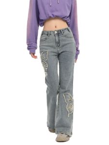 Butterfly Applique Washed Jeans sold by Aelfric Eden