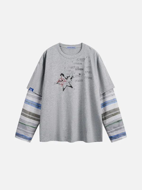 Aelfric Eden Blurring Print Two Layer Long Sleeve Tee sold by Aelfric Eden