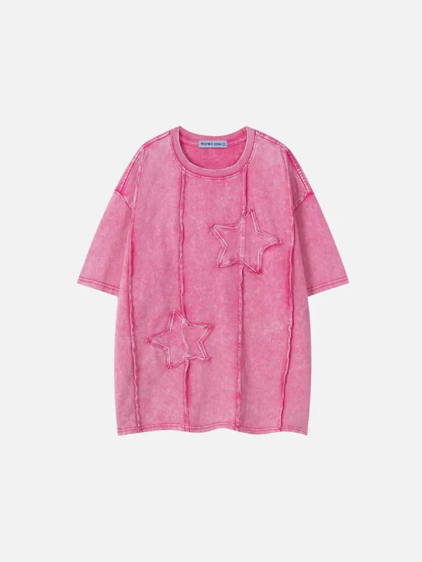 Aelfric Eden Applique Embroidery Star Washed Tee sold by Aelfric Eden