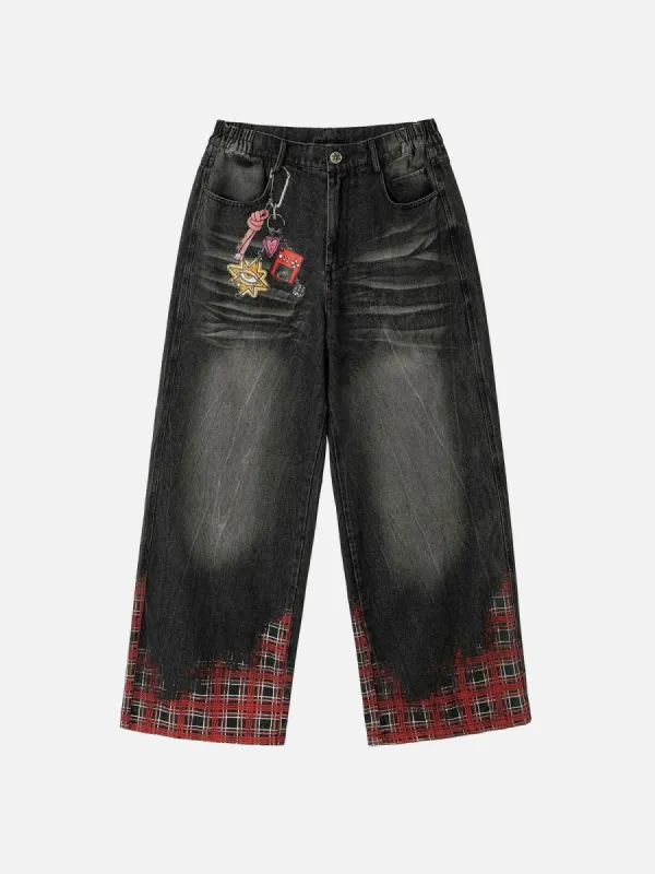 Aelfric Eden Illusion Plaid Graphic Baggy Jeans sold by Aelfric Eden