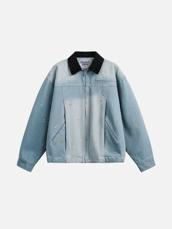 Aelfric Eden Splash-Ink Denim Jacket sold by Aelfric Eden