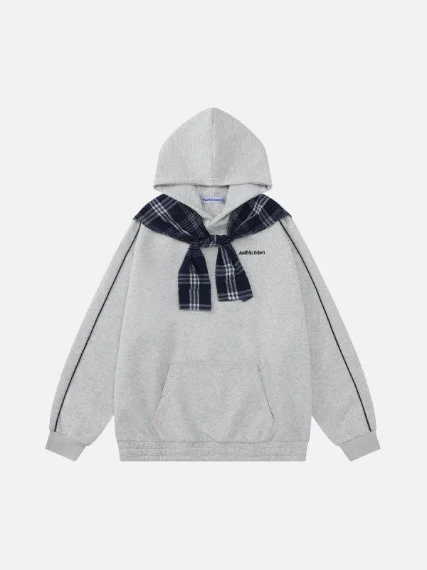Aelfric Eden Plaid Patchwork Two Layer Hoodie sold by Aelfric Eden