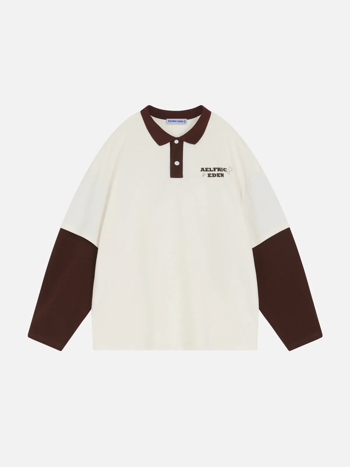 Aelfric Eden Color Blocking Polo Long Sleeve Tee sold by Aelfric Eden