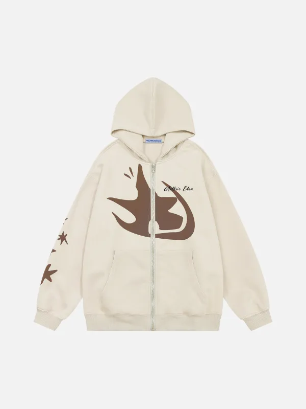 Aelfric Eden Star Foam Printing Zip Up Hoodie sold by Aelfric Eden