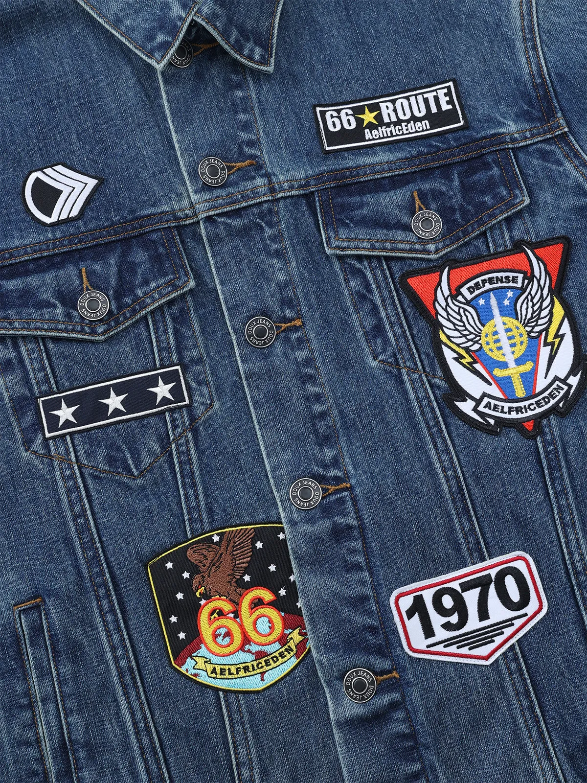 Aelfric Eden Embroidery Badge Boxy Denim Jacket sold by Aelfric Eden product image thumbnail 4