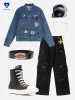 Aelfric Eden Embroidery Badge Boxy Denim Jacket sold by Aelfric Eden