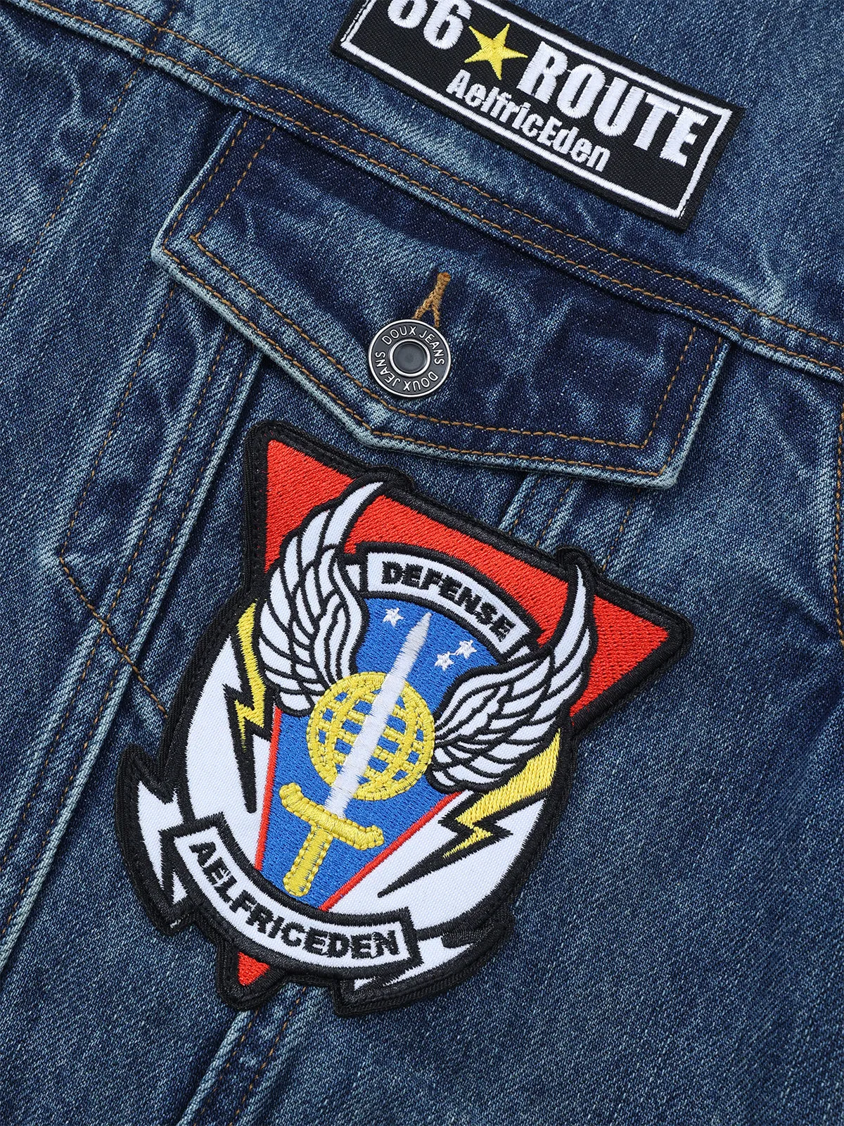Aelfric Eden Embroidery Badge Boxy Denim Jacket sold by Aelfric Eden product image thumbnail 5