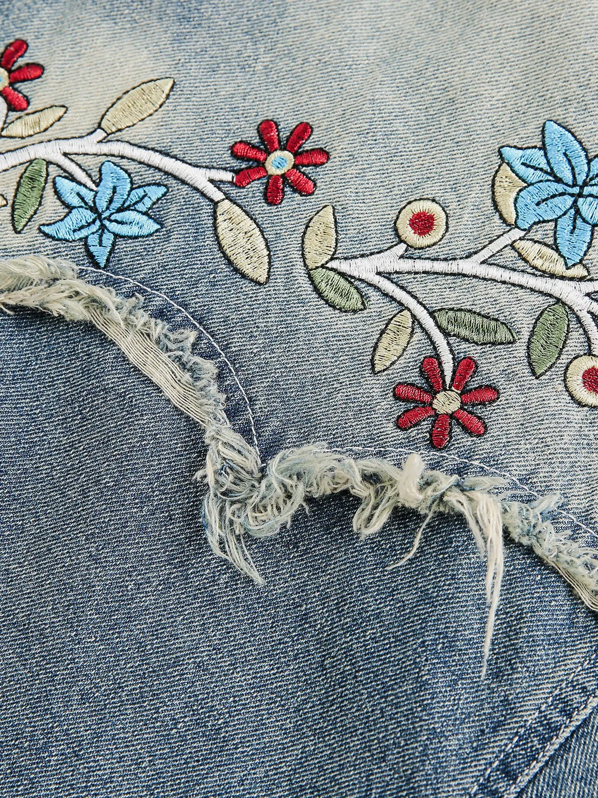 Aelfric Eden Floral Embroidery Denim Shirt sold by Aelfric Eden product image thumbnail 3