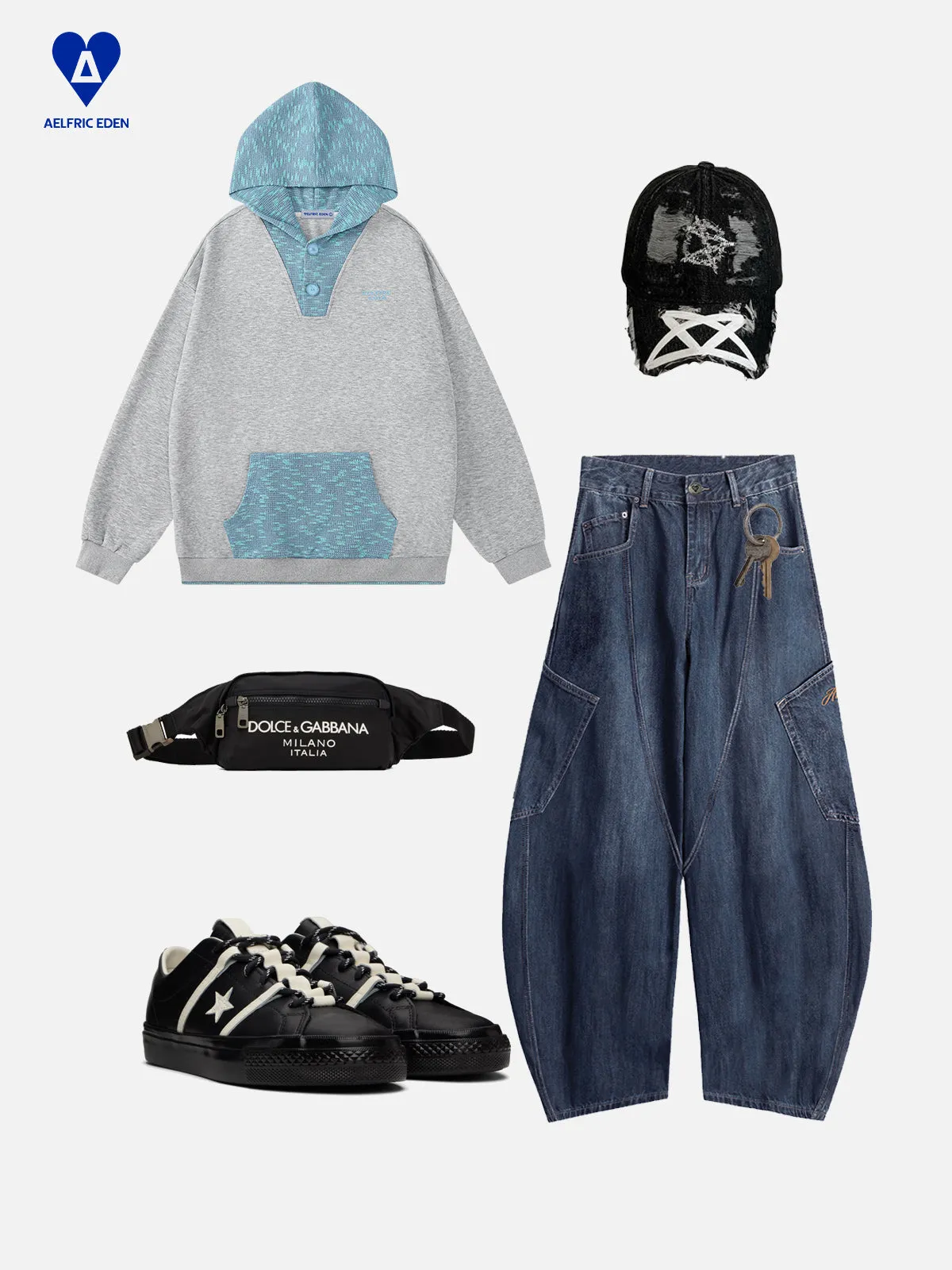 Aelfric Eden Knit Patchwork Hoodie sold by Aelfric Eden product image thumbnail 3