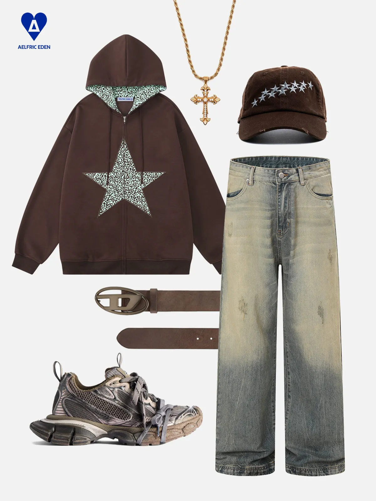 Aelfric Eden Oversized Leopard Star Hoodie sold by Aelfric Eden product image thumbnail 3