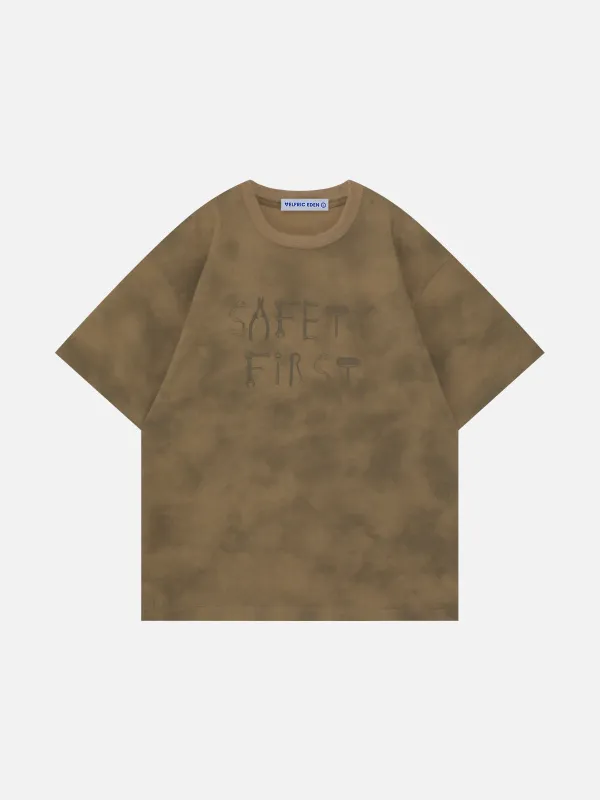 Aelfric Eden Distressed Slogan Print Tee sold by Aelfric Eden