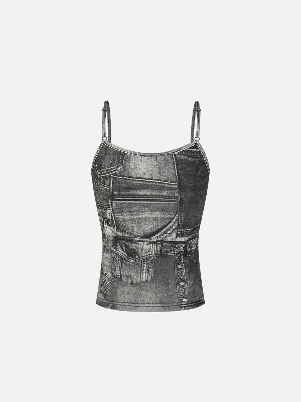 Aelfric Eden Denim Print Cami Top made by Aelfric Eden