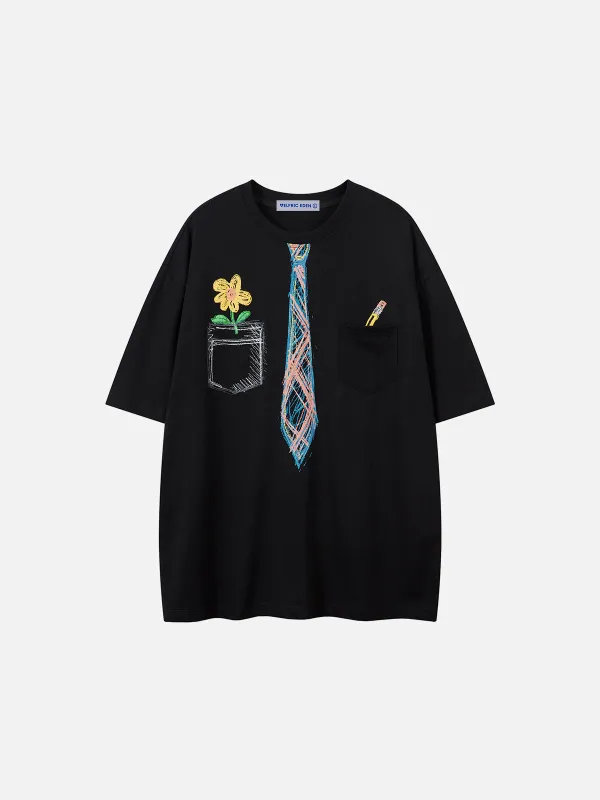 ◆Aelfric Eden◆Flame PU Patchwork 半袖Tシャツ 送料込 Aelfric Eden Flame PU Patchwork Tee | Parallel