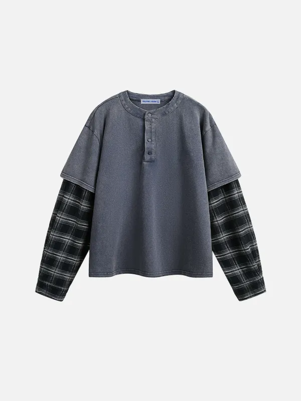 Aelfric Eden Plaid Layered Long Sleeve Tee sold by Aelfric Eden
