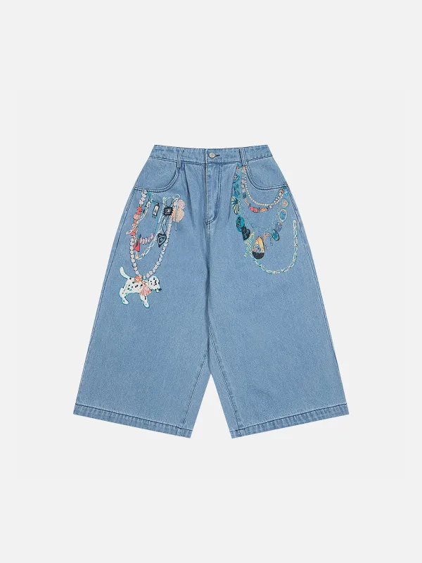 Aelfric Eden Chain Graphic Longline Jorts sold by Aelfric Eden