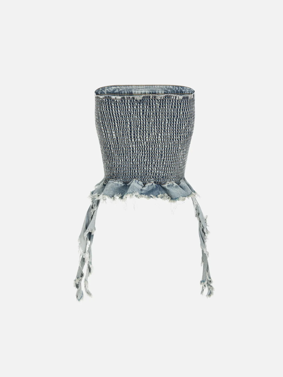 Aelfric Eden Fringe Hem Denim Bandeau Top sold by Aelfric Eden product image thumbnail 2