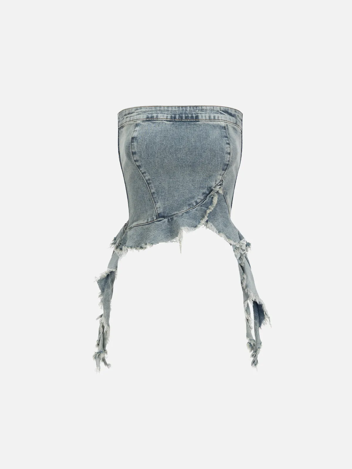 Aelfric Eden Fringe Hem Denim Bandeau Top sold by Aelfric Eden