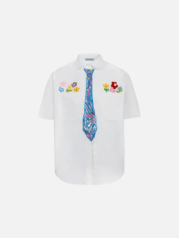 Aelfric Eden Graffiti Necktie Floral Shirt sold by Aelfric Eden