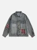 Aelfric Eden Plaid Patchwork Washed Denim Jacket sold by Aelfric Eden
