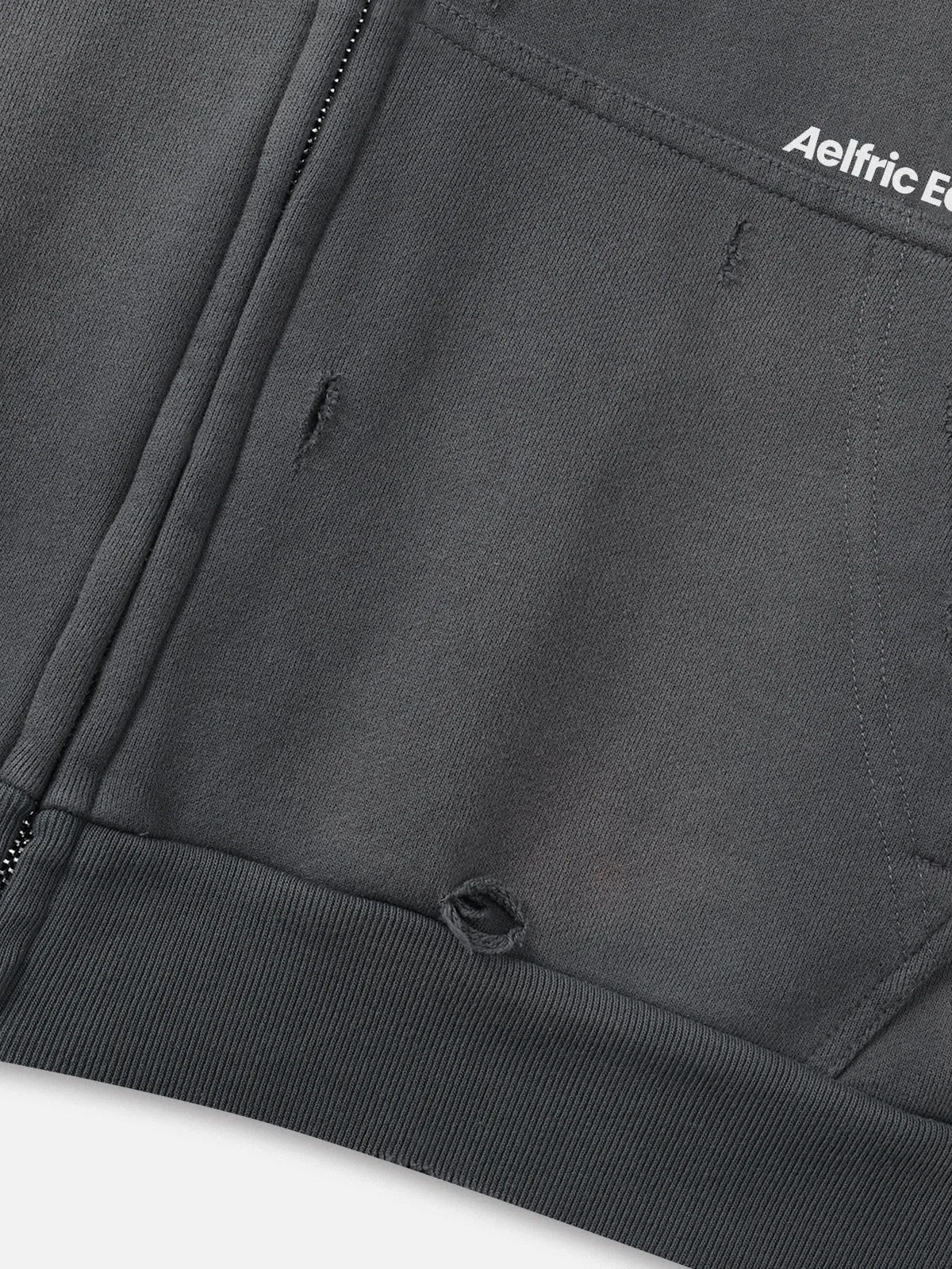 Aelfric Eden Oversized Distressed Zip-Up Hoodie sold by Aelfric Eden product image thumbnail 3