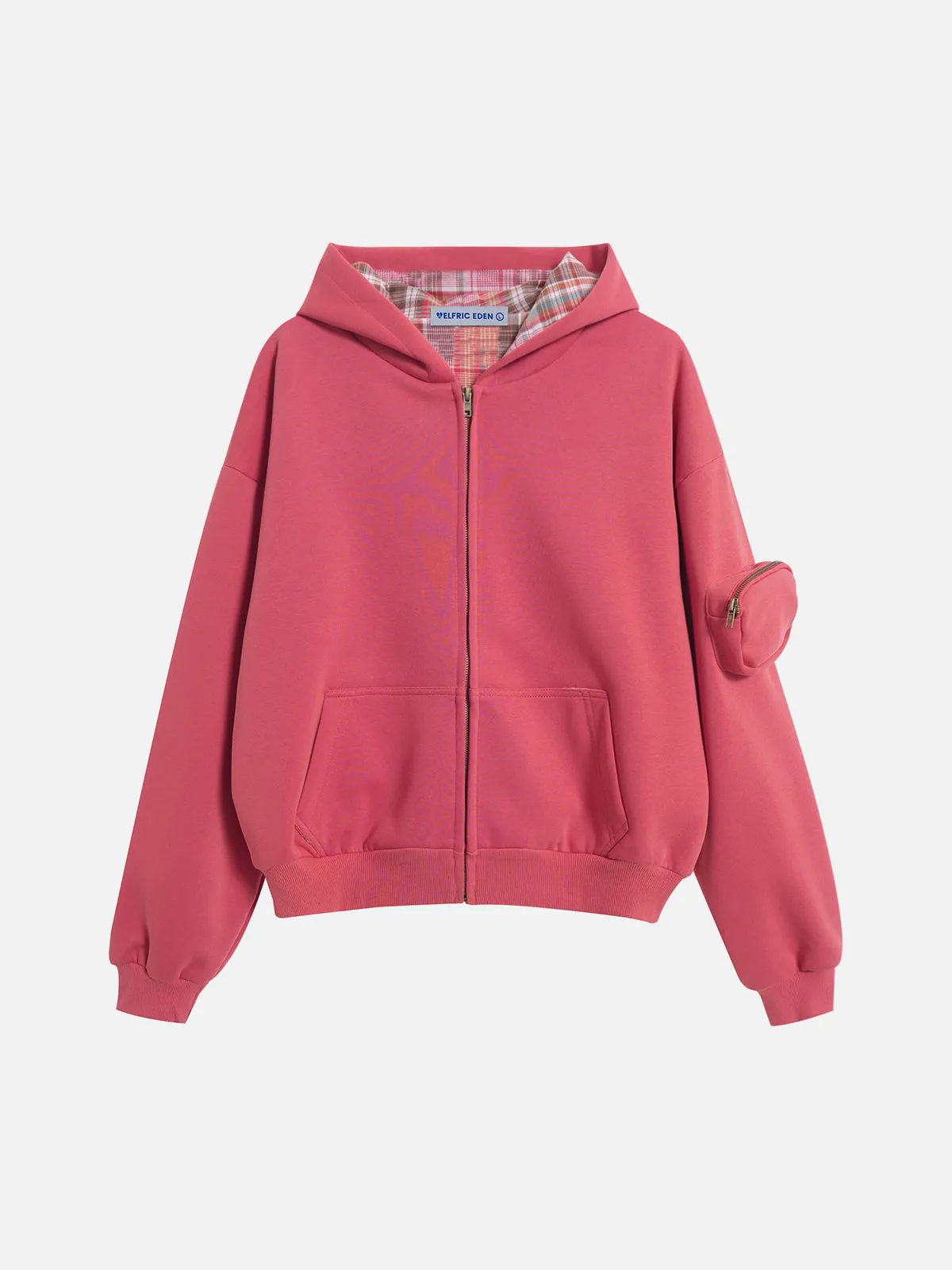 Aelfric Eden Plaid Patchwork Zip Up Hoodie sold by Aelfric Eden product image thumbnail 2