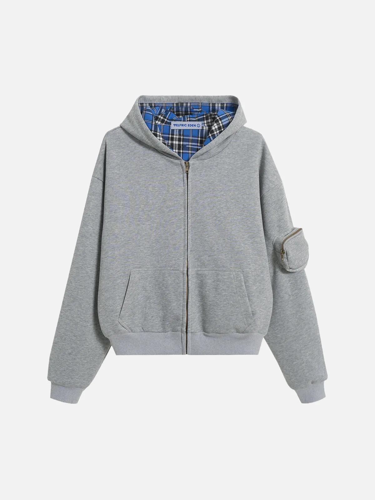 Aelfric Eden Plaid Patchwork Zip Up Hoodie sold by Aelfric Eden