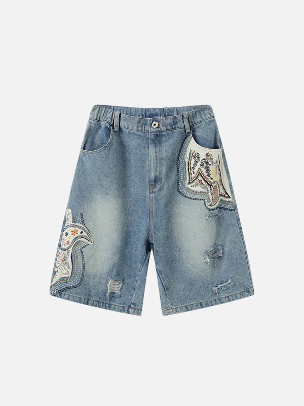 Aelfric Eden Ethnic Applique Longline Jorts sold by Aelfric Eden