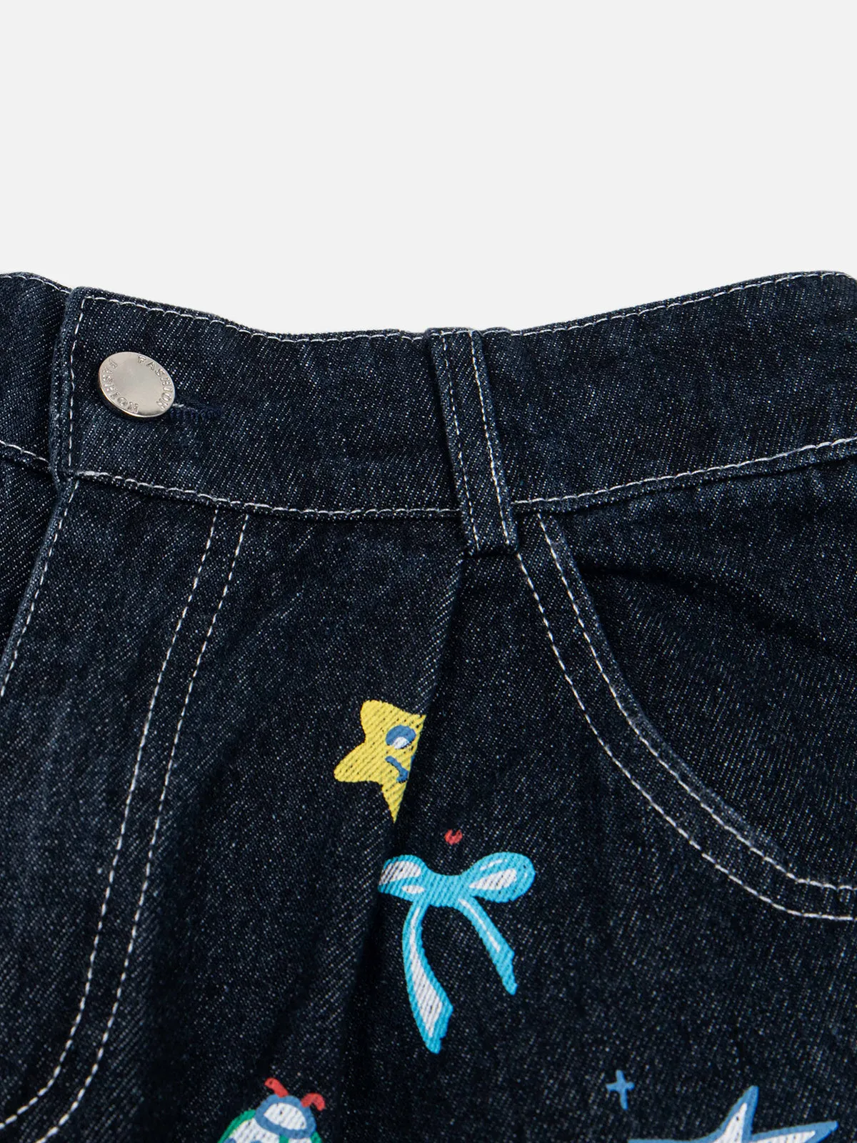 Aelfric Eden Cartoon Sticker Graphic Baaggy Longline Jorts sold by Aelfric Eden product image thumbnail 4