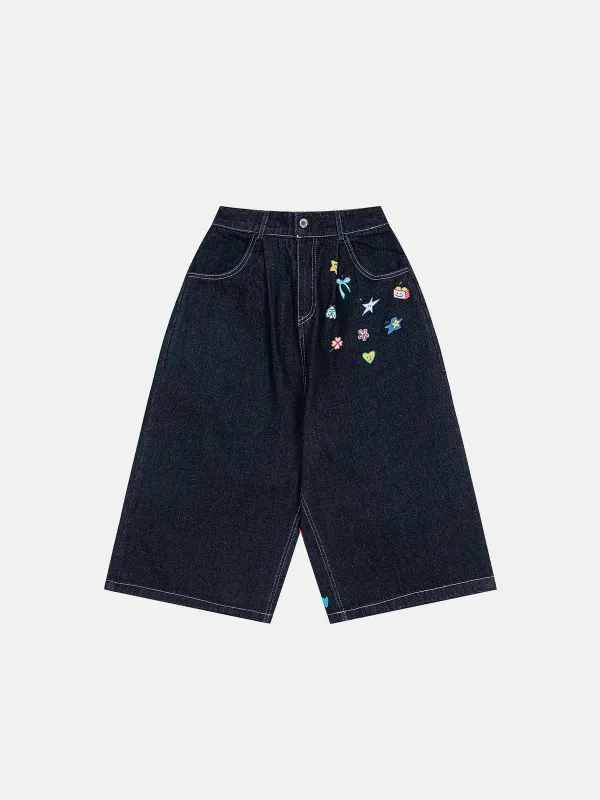 Aelfric Eden Cartoon Sticker Graphic Baggy Longline Jorts sold by Aelfric Eden