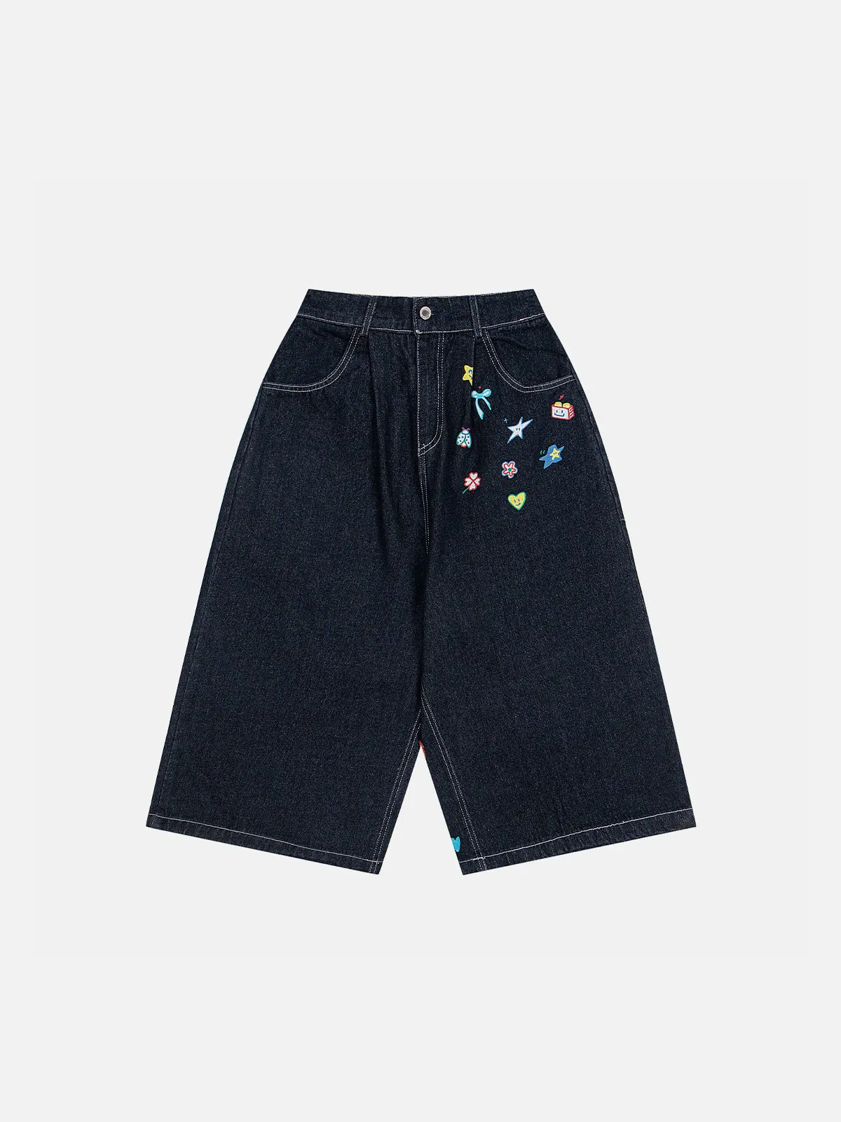 Aelfric Eden Cartoon Sticker Graphic Baaggy Longline Jorts sold by Aelfric Eden