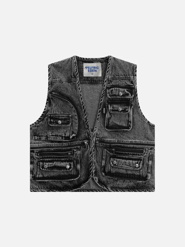 Aelfric Eden Distressed Washed Denim Vest sold by Aelfric Eden