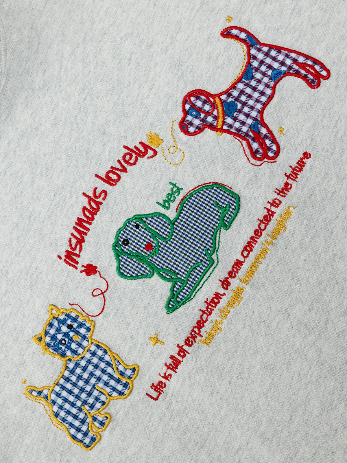 Aelfric Eden Plaid Embroidery Dog Tee sold by Aelfric Eden product image thumbnail 3